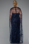Robe De Mariée Grande Taille Longue Perlé Bleu Marine ABU5328