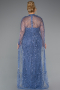 Robe De Mariée Grande Taille Longue Perlé Bleu ABU5328