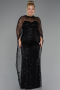 Robe De Mariée Grande Taille Longue Perlé Noir ABU5328