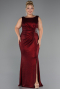 Robe de Soirée Grande Taille Longue Rouge Bordeaux ABU5231