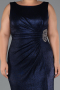 Robe de Soirée Grande Taille Longue Bleu Marine ABU5231
