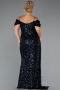 Robe De Soirée Grande Taille Longue Bleu Marine ABU5232
