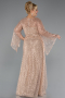 Robe De Soirée Grande Taille Longue Perlé Or ABU5243