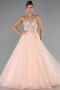 Robe Haute Couture Longue Saumon ABU5342
