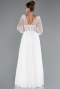 Robe de Soirée Longue Dantelle Blanc ABU5334
