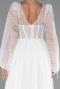 Robe de Soirée Longue Dantelle Blanc ABU5334