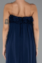 Robe de Soirée Longue Mousseline Bleu Marine ABU5351