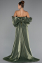 Robe de Soirée Longue Perlé Kaki ABU5335