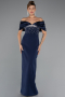 Robe de Soirée Longue Bleu Marine ABU5352