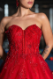 Robe de Fiançailles Design Personnalisé Longue Rouge ABU5341