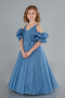 Robe de Soirée Enfants Longue Indigo ABU4827