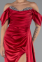 Robe De Soirée Satin Longue Rouge Bordeaux ABU2661