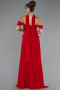 Robe De Soirée Mousseline Longue Rouge ABU5327