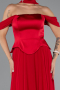 Robe De Soirée Mousseline Longue Rouge ABU5327