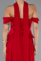 Robe De Soirée Mousseline Longue Rouge ABU5327
