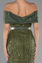 Robe De Soirée Midi Perlé Kaki ABK2453
