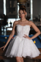 Robes de Mariage Mini Dantelle Blanc ABG164