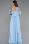 Robe De Soirée Mousseline Longue Bleu clair ABU5327