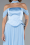 Robe De Soirée Mousseline Longue Bleu clair ABU5327
