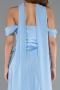 Robe De Soirée Mousseline Longue Bleu clair ABU5327