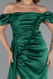 Robe de Fiançaille Longue Satin Émeraude ABU1606