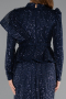 Robe De Soirée Voilée Longue Bleu Marine ABK2346