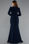 Tenue de Soirée Voilée Longue Bleu Marine ABU5393