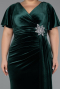 Robes De Soirée Grande Taille Velours Longue Émeraude ABU4317