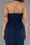 Robe de Soirée Longue Dantelle Bleu Marine ABU5407
