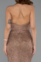 Robe de Soirée Longue Perlé Cuivre ABU5403