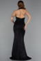 Robe de Soirée Longue Perlé Noir ABU5403