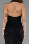 Robe de Soirée Longue Perlé Noir ABU5403