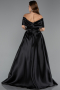 Robe de Soirée Longue Perlé Noir ABU5400