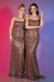 Robe de Soirée Longue Perlé Cuivre ABU5345