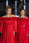 Robe de Soirée Grande Taille Longue Mousseline Rouge ABU4131