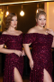 Robe de Soirée Longue Squameuse Fushia ABU5594