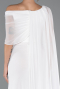 Robe de Soirée Longue Mousseline Blanc ABU5418