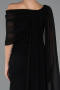 Robe de Soirée Longue Mousseline Noir ABU5418