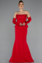 Robe Queue de Poisson Longue Rouge ABU5421