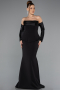 Robe Queue de Poisson Longue Noir ABU5421