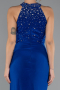 Robe de Soirée Longue Bleu Saxe ABU5422