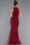 Robe De Soirée Longue Rouge Bordeaux ABU4791