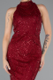 Robe De Soirée Longue Rouge Bordeaux ABU4791
