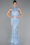 Robe De Soirée Longue Bleu clair ABU4791