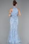 Robe De Soirée Longue Bleu clair ABU4791