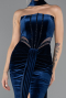 Robe de Soirée Longue Velours Bleu Marine ABU5437