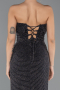 Robe de Soirée Longue Noir-Argent ABU5445