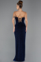 Robe de Soirée Longue Bleu Marine ABU5445