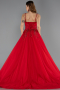 Robe De Fiançailles Grande Taille Longue Mousseline Rouge ABU5469