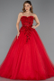Robe De Fiançailles Grande Taille Longue Rouge ABU5471